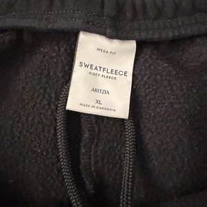 Aritzia Mega Fit Sweatfleece Pants in Charcoal